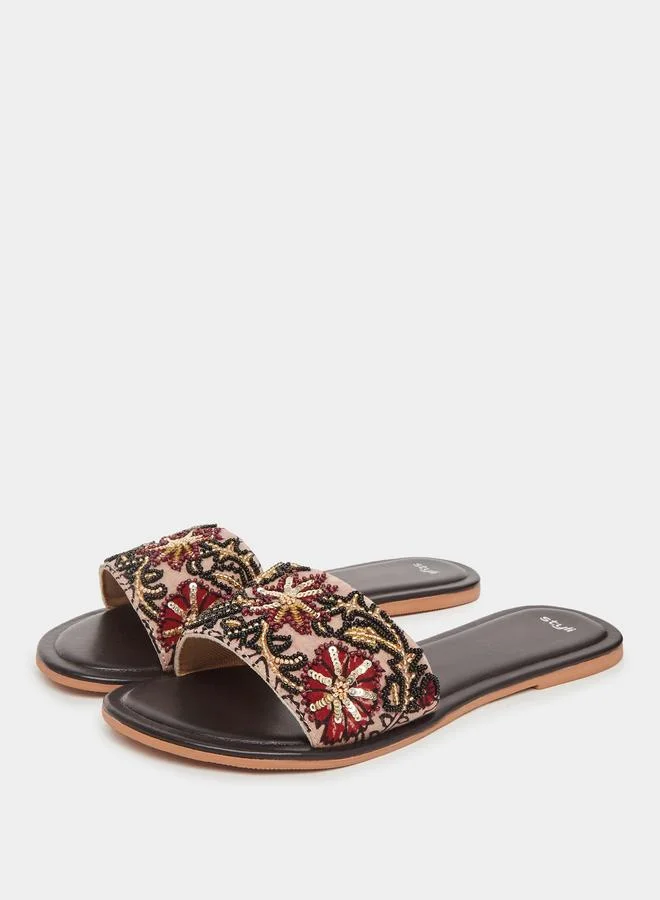 Styli Women Embellished Flat Sandals